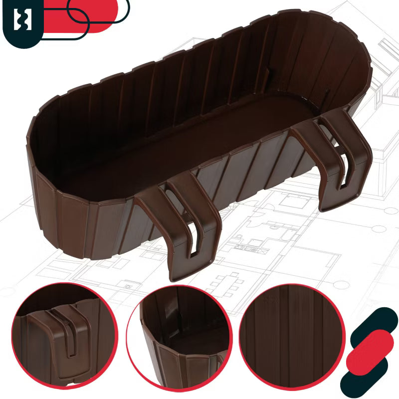 Altanaltankasse 40x15x15 cm Brun Plastik
