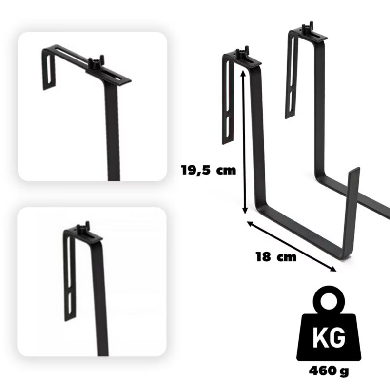 Alankasse 56x19 cm Hvid med Indsats