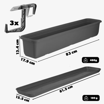 Altanaltankasse 80 cm Antracit med Ophæng