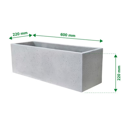 Altankasse Betoneffekt 60 cm Lysegrå