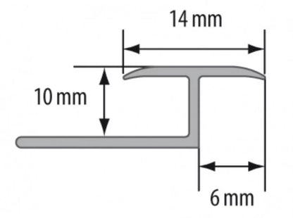 Alu Dilatationsprofil til Buer 250 cm Sølv El-Poleret 14x10 mm