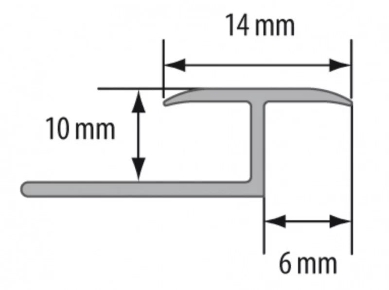 Alu Dilatationsprofil til Buer 250 cm Sølv El-Poleret 14x10 mm