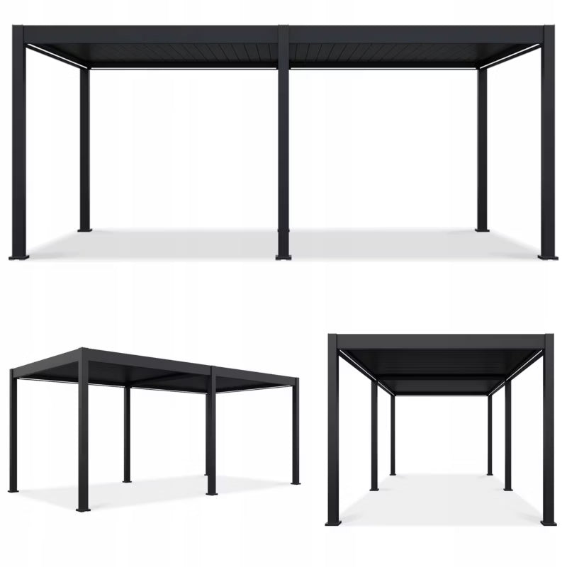 Aluminium Pergola Elegance 3x6 m Antracit med LED