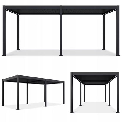 Aluminium Pergola Elegance 3x6 m Antracit med LED