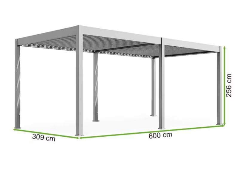 Aluminium Pergola Elegance 3x6 m Antracit med LED