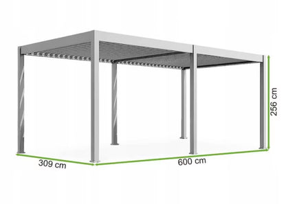 Aluminium Pergola Elegance 3x6 m Antracit med LED