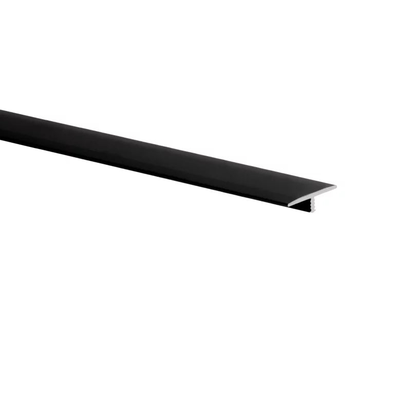 Aluminium T-profil Glat 200 cm Sort