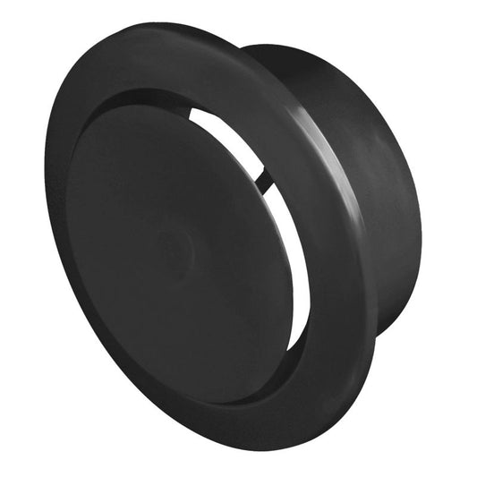 Indblæsningsanemostat Ø 125 mm sort