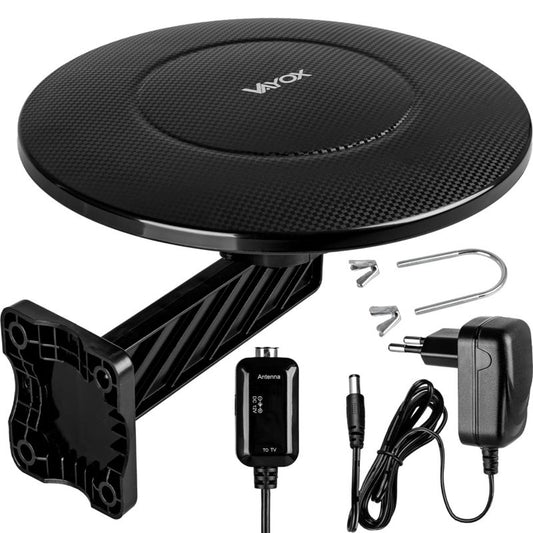 Vayox VA0039 Digital360 Lite rundstrålende antenne VHF UHF DVB-T2 4K med LTE 5G filter, 1 stk.