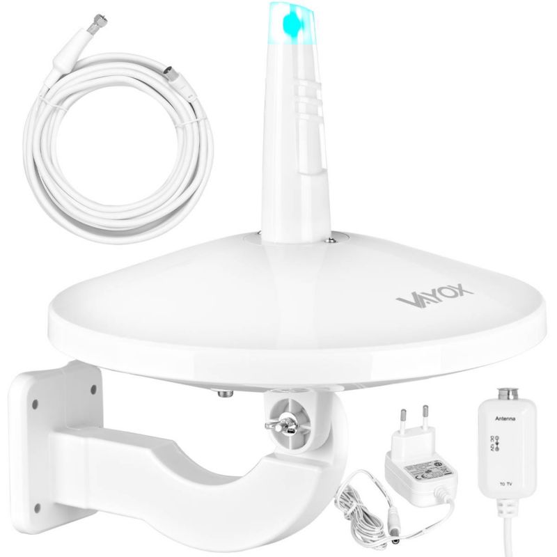 Vayox VA0066 Digital720Combo rundstrålende antenne VHF UHF DVB-T2 4K med LTE 5G filter, 1 stk.