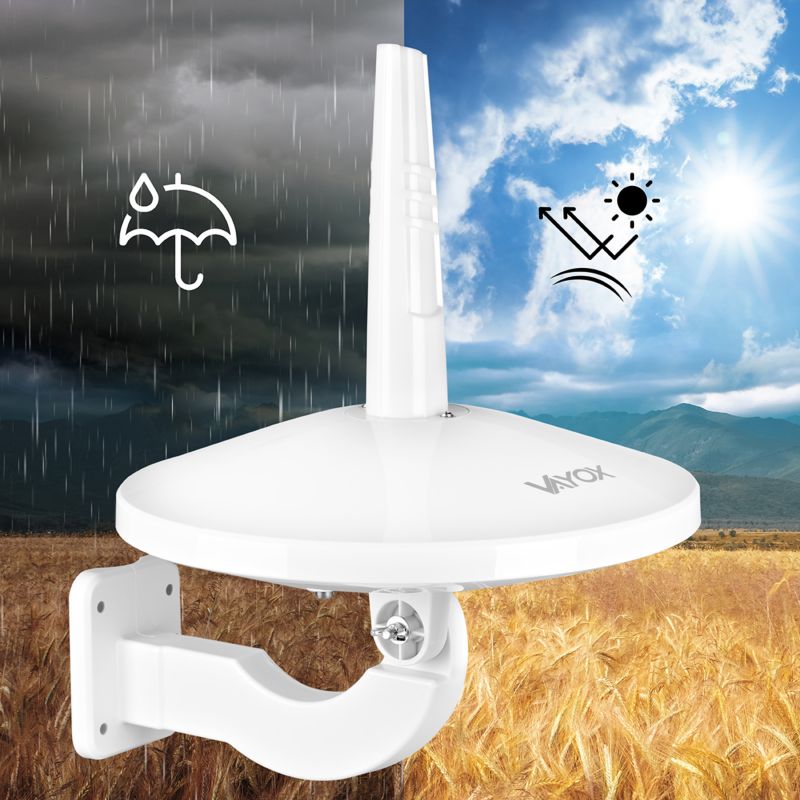 Vayox VA0066 Digital720Combo rundstrålende antenne VHF UHF DVB-T2 4K med LTE 5G filter, 1 stk.