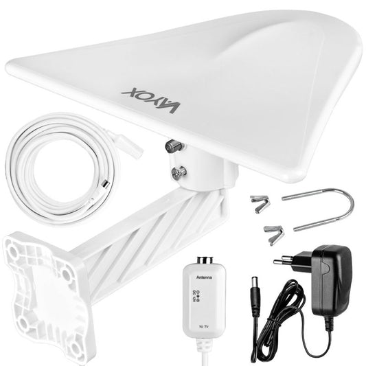 Vayox VA0022 DigiActiv retningsbestemt TV-antenne VHF UHF DVB-T2 4K med LTE 5G-filter, 1 stk.