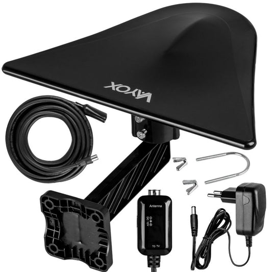 Vayox VA0023 DigiActiv retningsbestemt antenne VHF UHF DVB-T2 4K med LTE 5G filter, 1 stk.