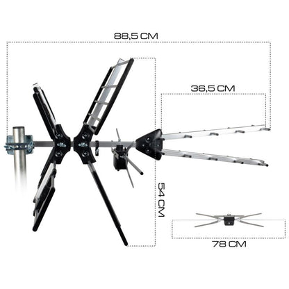 Vayox VA0084 Combo retningsbestemt antenne VHF UHF DVB-T2 med LTE-filter, 1 stk.