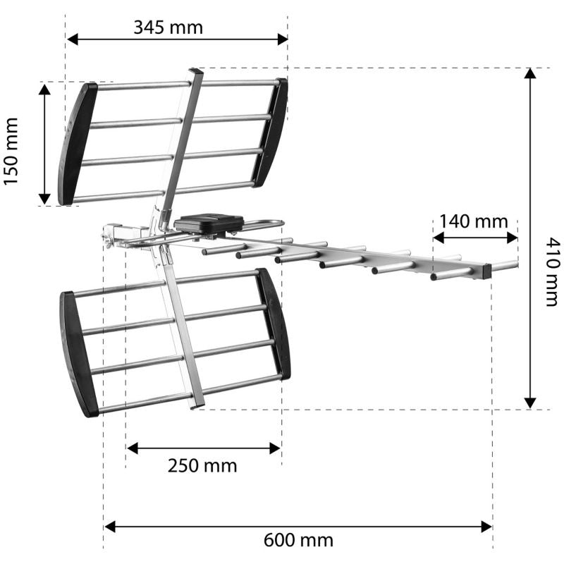 Vayox VA1600 UHF DVB-T2 retningsantenne med LTE-filter, 1 stk.