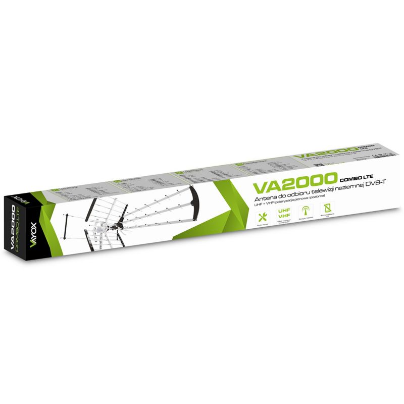 Vayox VA2000 Combo retningsantenne VHF UHF DVB-T2 med LTE-filter, 1 stk.
