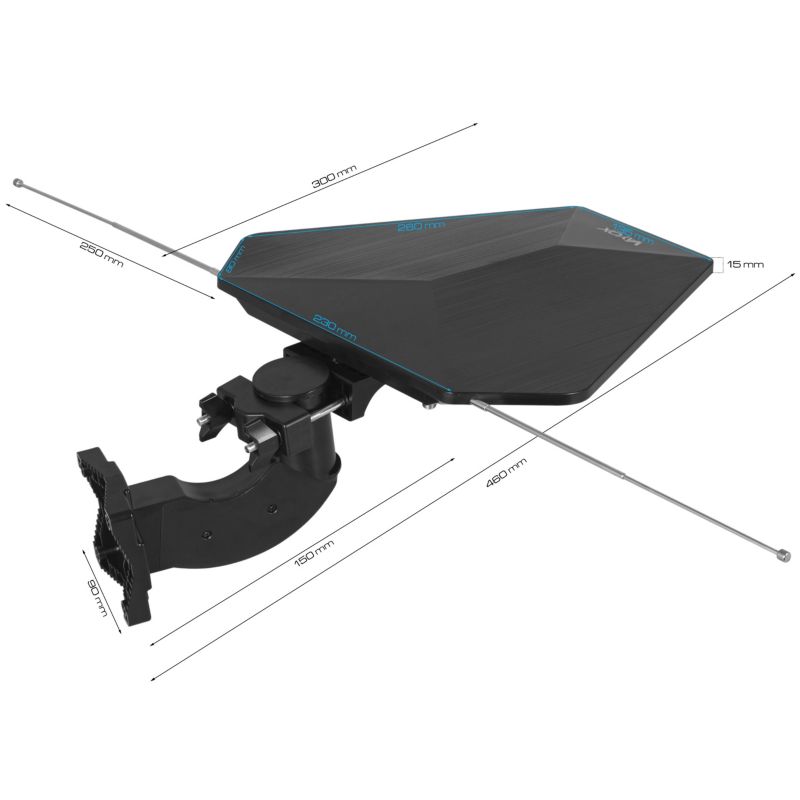 Vayox VA0082 DigiCombo panelantenne VHF UHF FM DVB-T2 4K med LTE-filter, 1 stk.