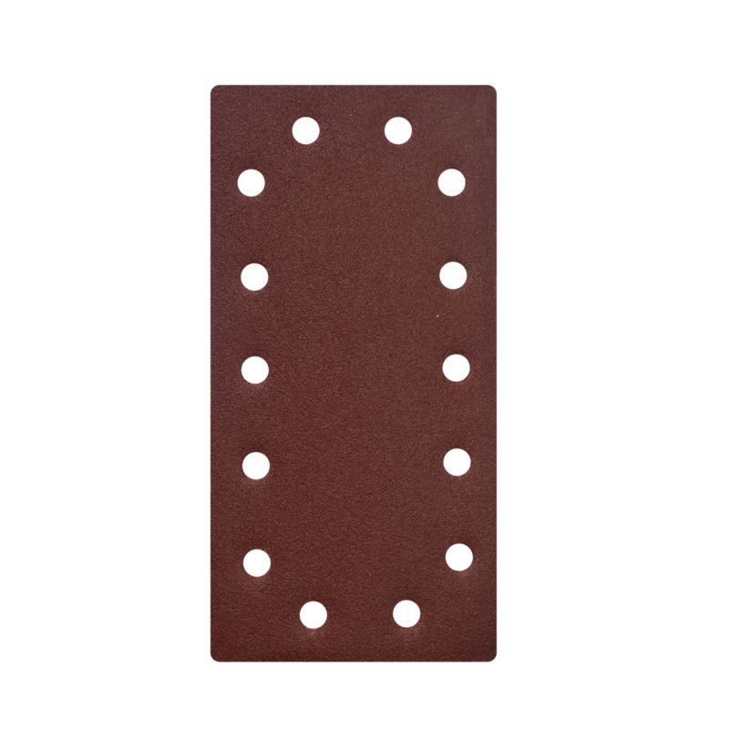 Universal slibeark 115 x 230 mm P120 med velcro og huller, 5 stk.