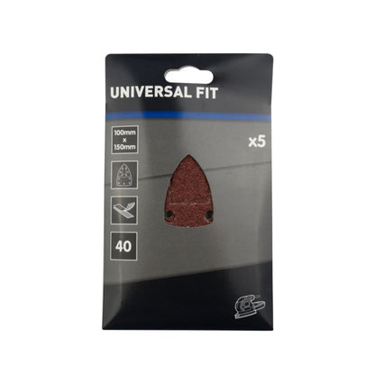 Universal slibeark 150 x 100 mm P40 med huller, 5 stk.
