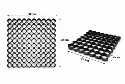 Armeringsnet Parkeringsgitter 50x50x4 cm Sort 2,5 m²
