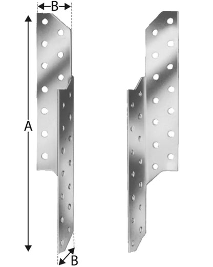 Åsanker Højre 34,5x210x2 mm Galvaniseret Stål