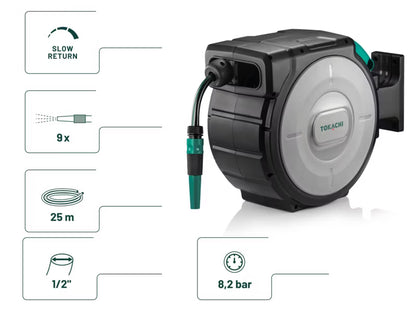 Automatisk Slangeopruller 25 m Grå