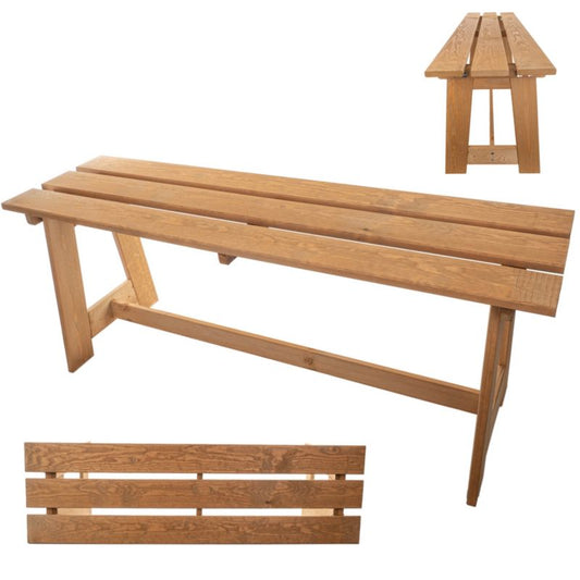 KADAX Træbænk til Have uden Ryglæn 119 cm Solid Parkbænk til Terrasse