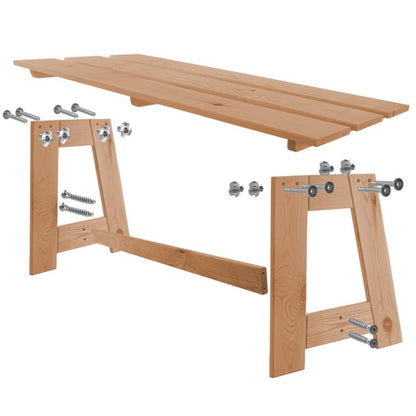 KADAX Træbænk til Have uden Ryglæn 119 cm Solid Parkbænk til Terrasse