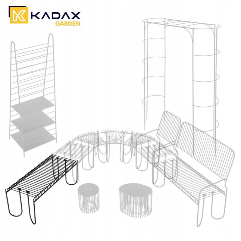 KADAX Parkbænk i metal, solid, 120 cm