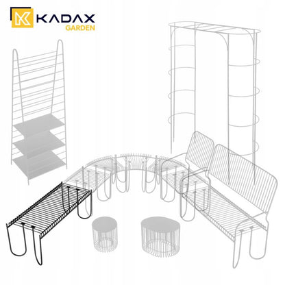 KADAX Parkbænk i metal, solid, 120 cm