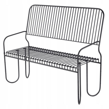 KADAX Parkbænk med ryg i metal 120 cm til terrasse - solid sort