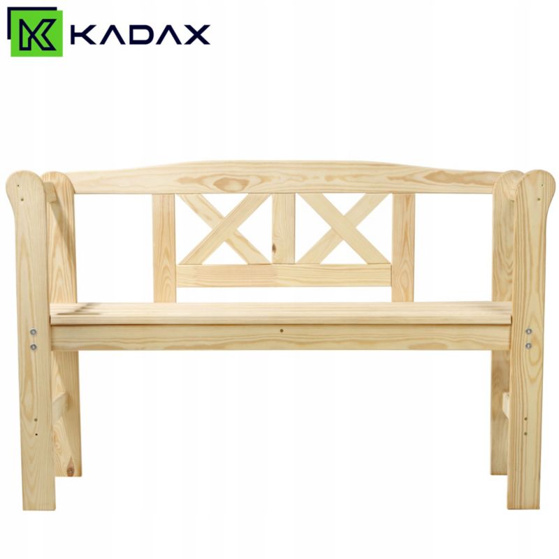 KADAX havebænk med ryg i træ, parkmodel, 119 cm til terrasse og have