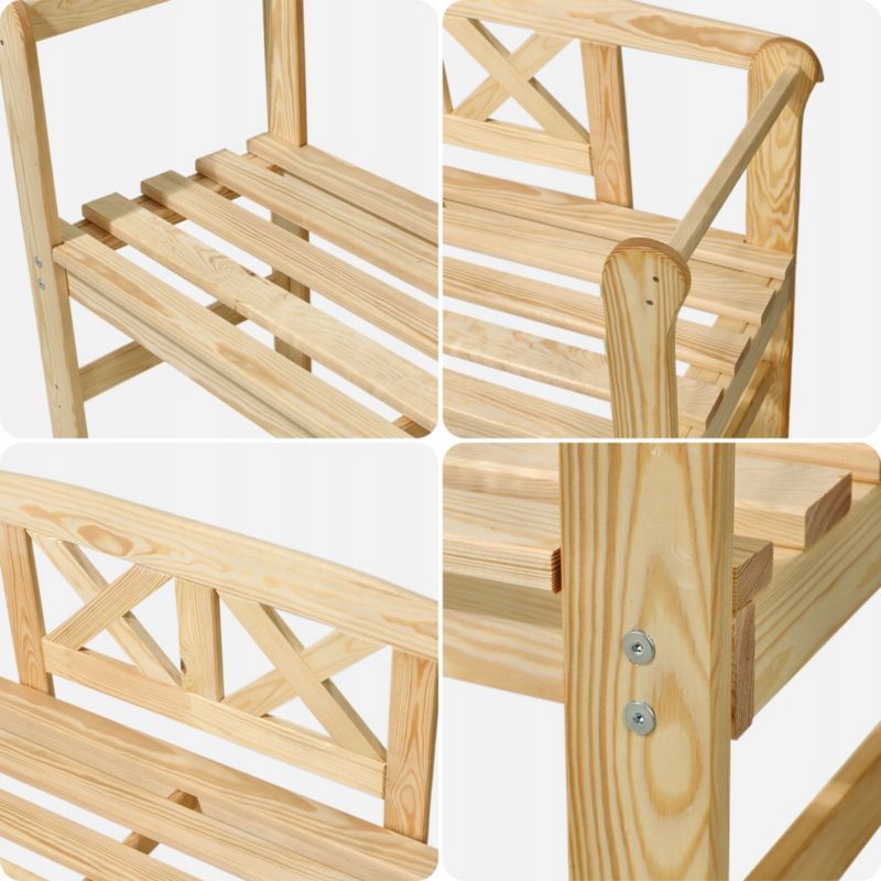 KADAX havebænk med ryg i træ, parkmodel, 119 cm til terrasse og have
