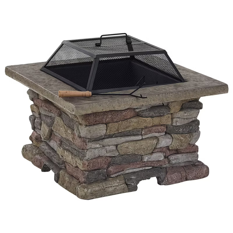 Bålsted med Grill Kelud 72x73x47 cm Grå Beton