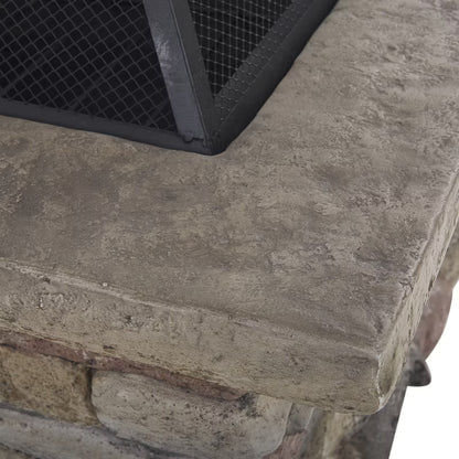 Bålsted med Grill Kelud 72x73x47 cm Grå Beton