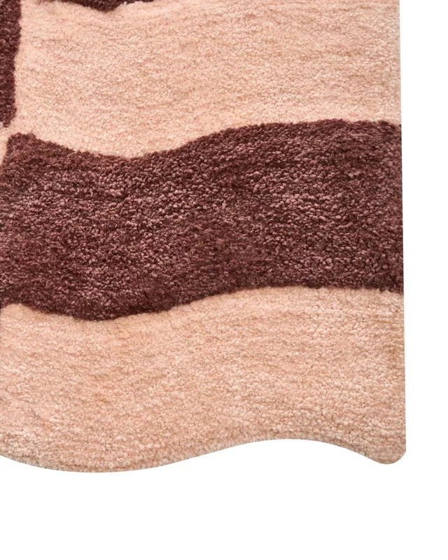 Bademåtte 60x90 cm Beige Brun Geometrisk Mønster