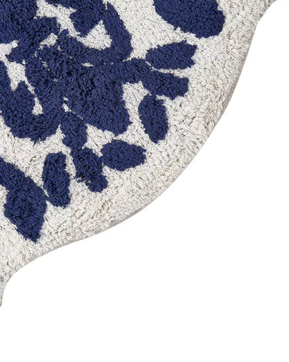 Badeværelsesmåtte 150 x 60 cm Marineblå Bomuld