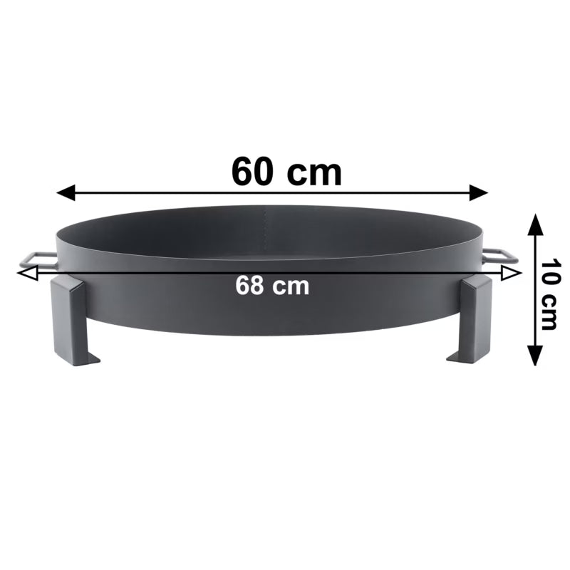 Bålfad 60 cm Sort Stål