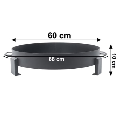 Bålfad 60 cm Sort Stål