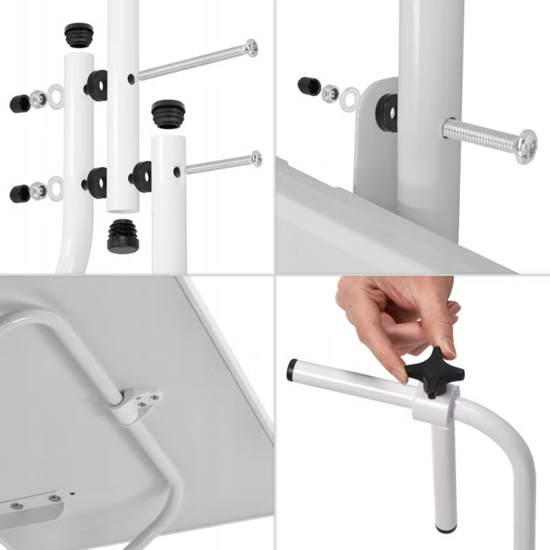 Balkonbord Sammenklappeligt 60x40 cm Hvid Metal