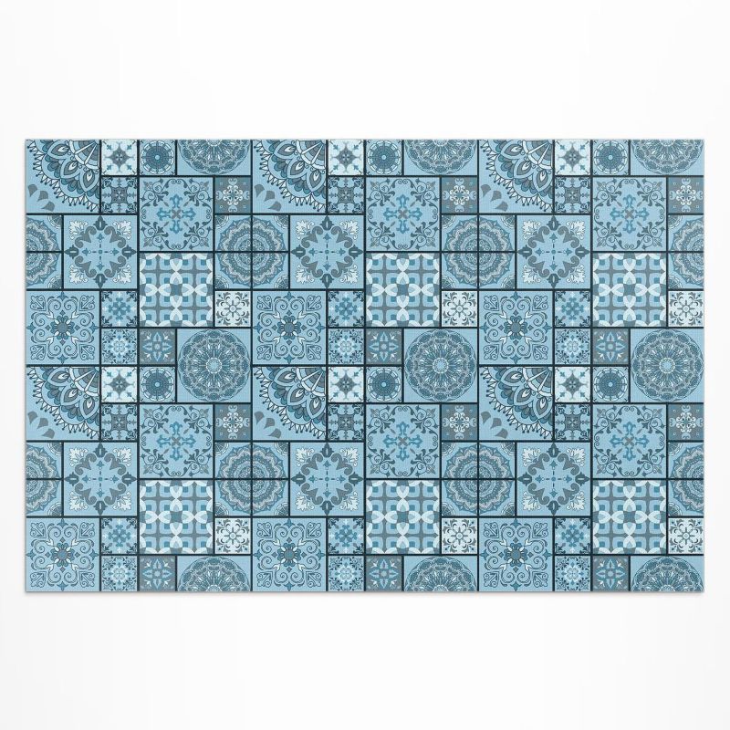 Udendørs Vinylgulvtæppe Mosaik 80x120 cm Blå