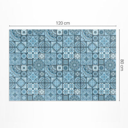 Udendørs Vinylgulvtæppe Mosaik 80x120 cm Blå