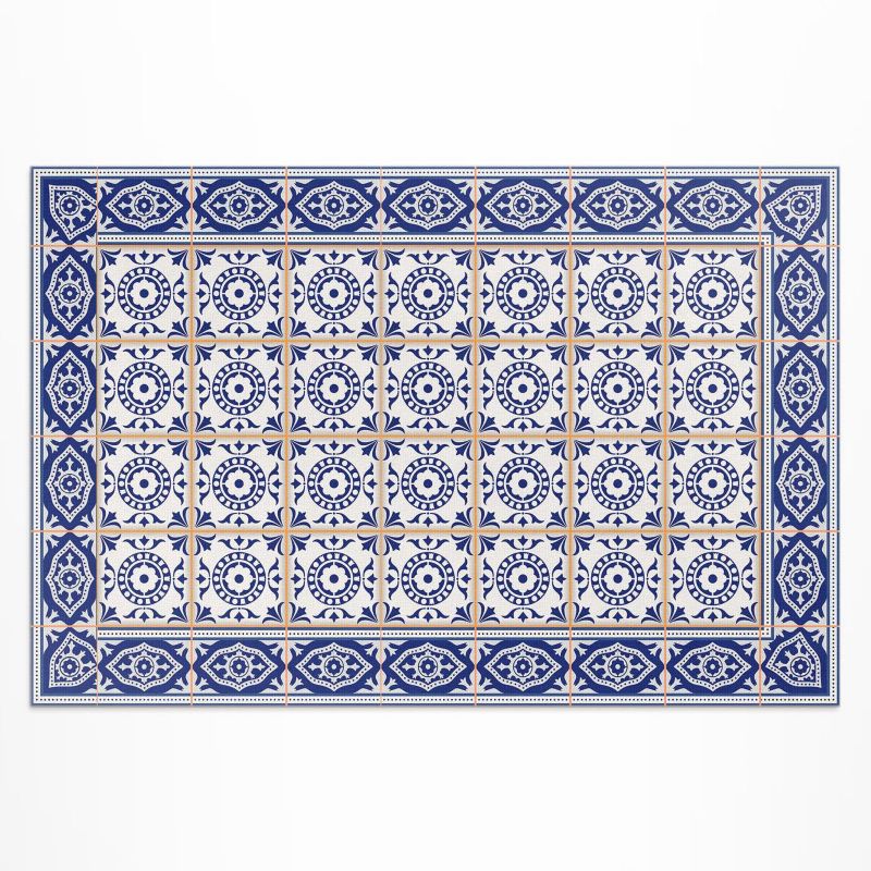 Balkonvinyl 80x120 cm Græsk Mosaik Blå