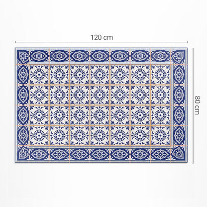 Balkonvinyl 80x120 cm Græsk Mosaik Blå