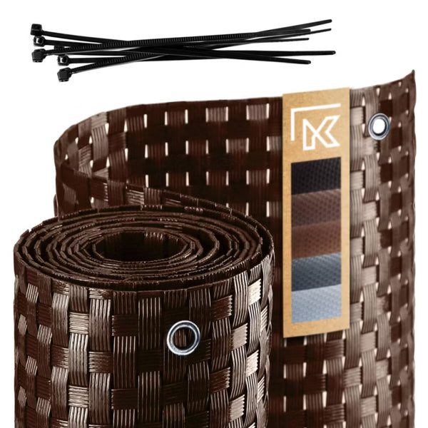Balkonskjuler Poly Art Rattan 0,9x7 m Brun