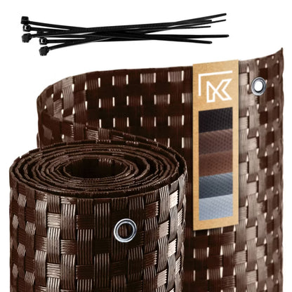 Balkonskjuler Poly Art Rattan 0,9x7 m Brun