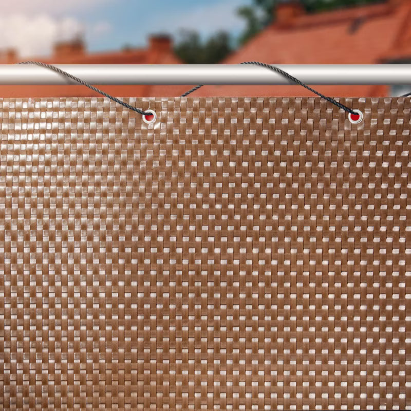Balkonskjuler Poly Art Rattan 0,9x7 m Brun