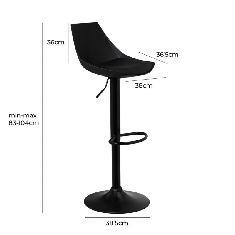 Barstol 38x46 cm Justerbar Sort