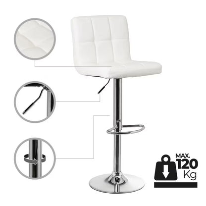Barstol 43x44x113 cm Hvid Kunstlæder