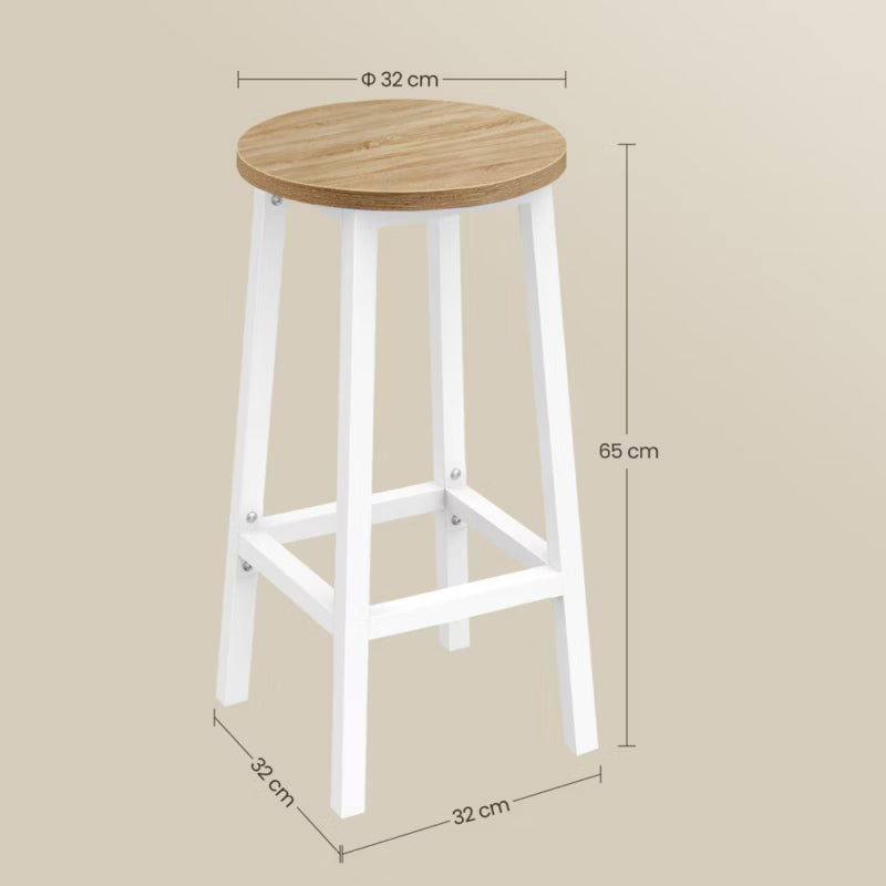 Barstol 65 cm Sonoma Eg Hvid Stål